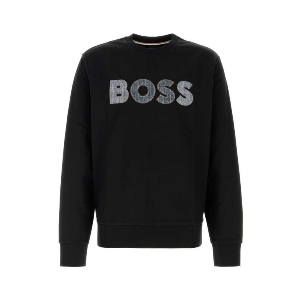 Boss Men Black Cotton Sweatshirt